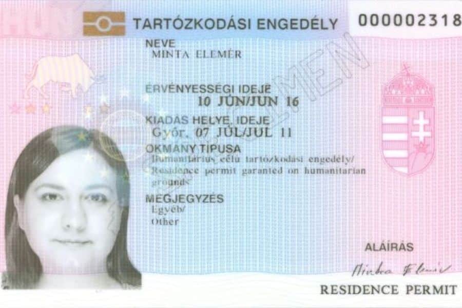 вид на жительство Венгрия карта резидента